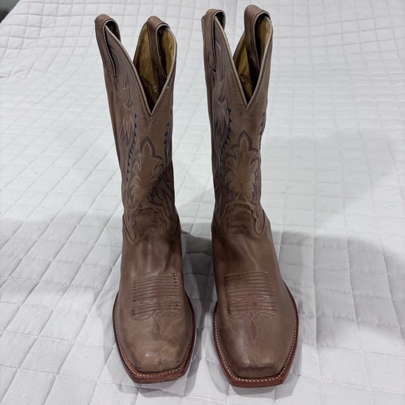 Nocona Men's Legacy Western Boots Tan Brown Brisby Square Toe MD2711 9 EE Wide - Picture 2 of 16